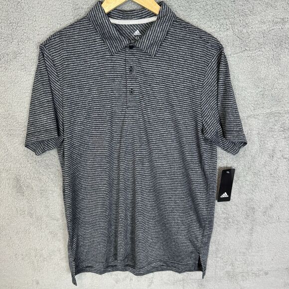 Adidas Shirt Men's M Grey Feeder Polo Short Sleeve Stretch Performance - Picture 1 of 9